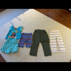 Disney Moana PJ’s, Baby Gap Leggings, United Colors of Benetton Pants, Leggings